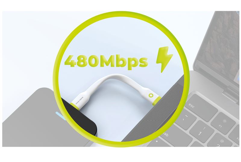 Cablu pentru incarcare si transfer de date Mobile Origin Compact, 2x USB-C, 60W, 10 cm, Alb (iPhone 17 Pro Max, COMC-USBC-WHT) by www.silkase.ro
